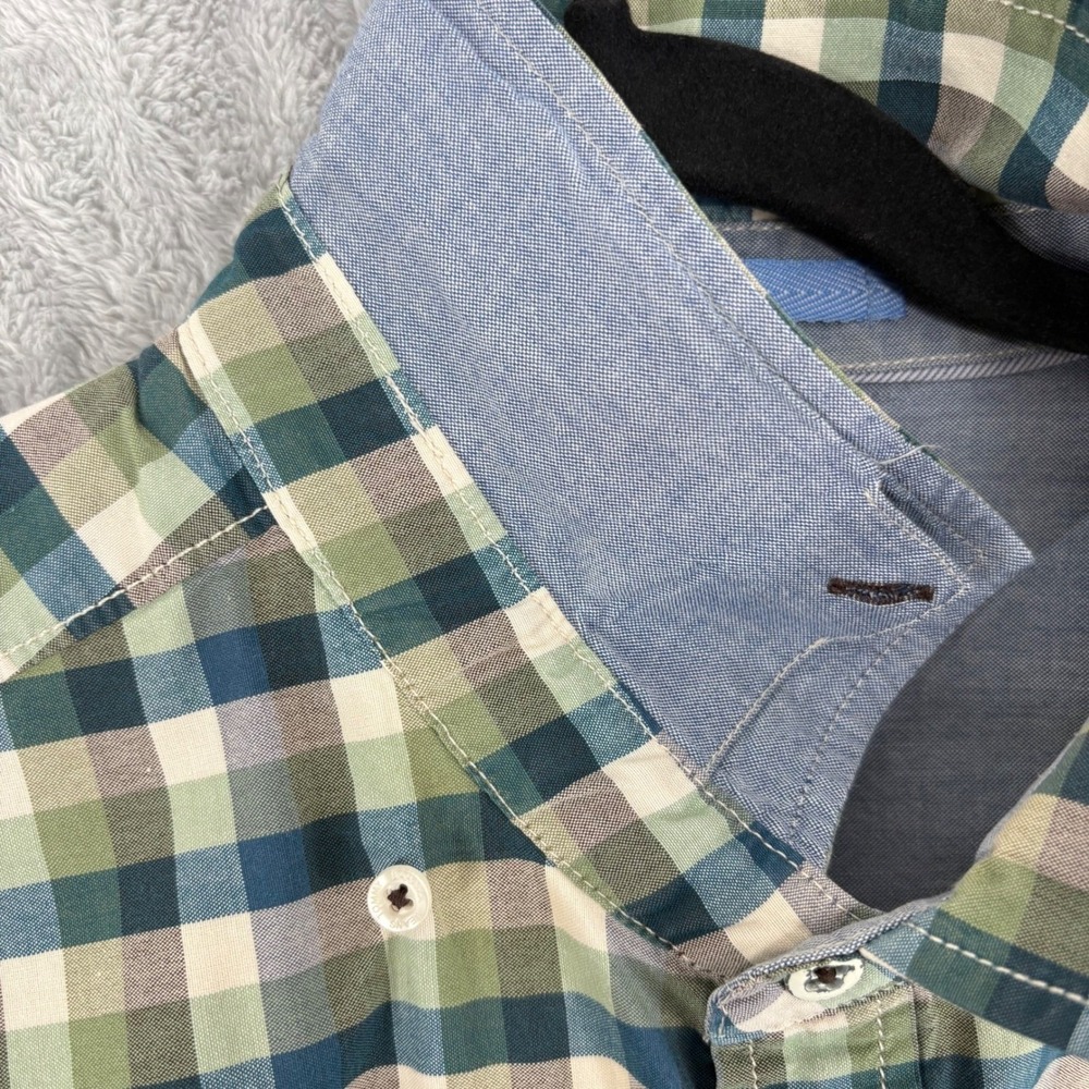 Tommy Bahama Jeans Plaid Long Sleeve Button Up Shirt Men Large Casual Green Blue - Picture 9 of 16